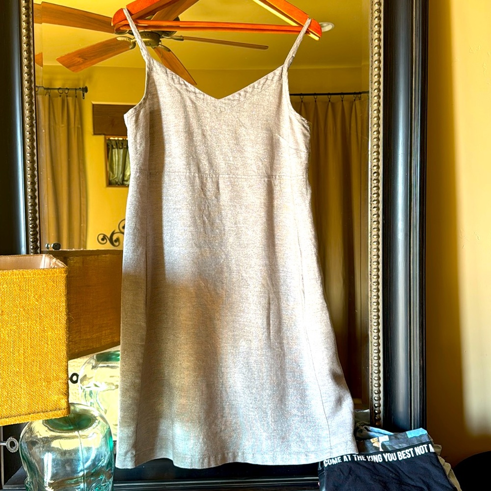 Eileen Fisher sparkly silver grey linen dress S - Picture 7 of 14